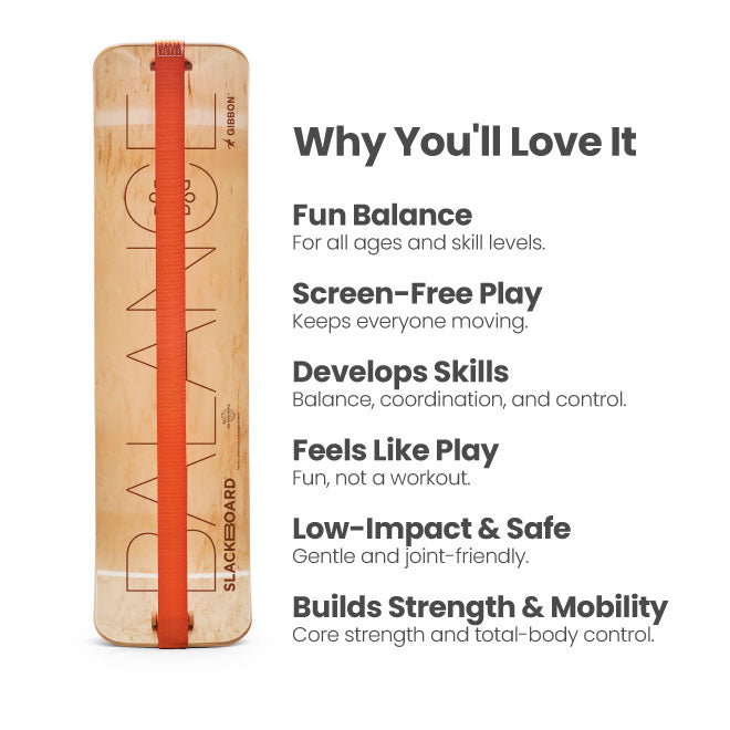 Balance design SlackBoard on a white background with text for why you will love it